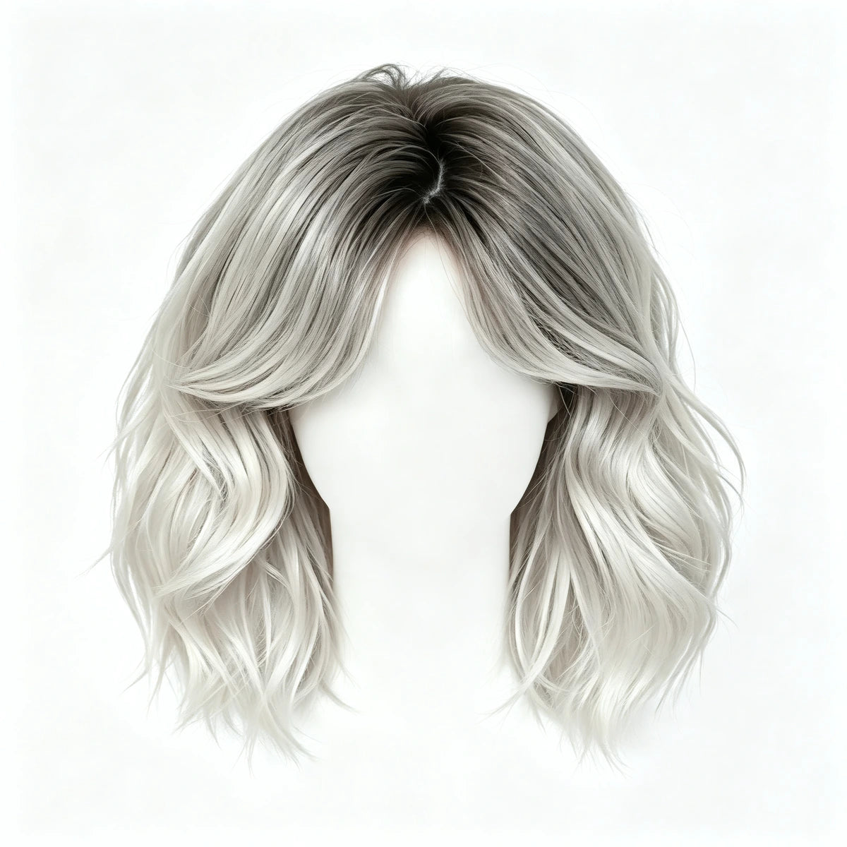 SAKUMETA Short Wavy Bob with Curtain Bangs Daily Wig