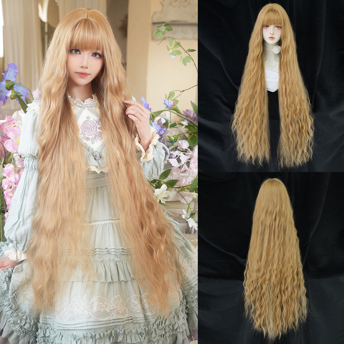 Perruque Lolita Super Longue Style Française Perm Paresseuse SAKUMETA avec Frange 