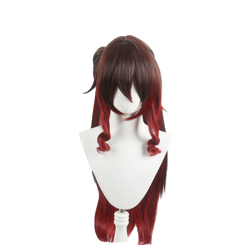 SAKUMETA TINGYUN Chocolate Brown and Red Short Cosplay Wig
