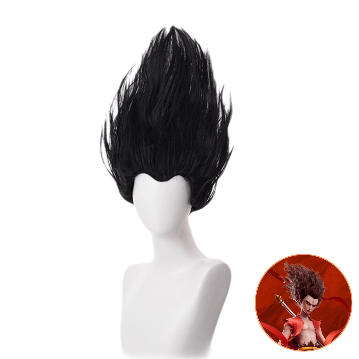 SAKUMETA NEZHA Black Short Cosplay Wig